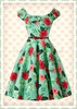 Hell Bunny 50er Jahre Retro Petticoat Floral Kleid - Moarna - Mintgrün