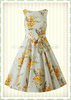 Hearts & Roses 50er Jahre Rockabilly Vintage Floral Kleid - Brooke Floral - Cremeweiß